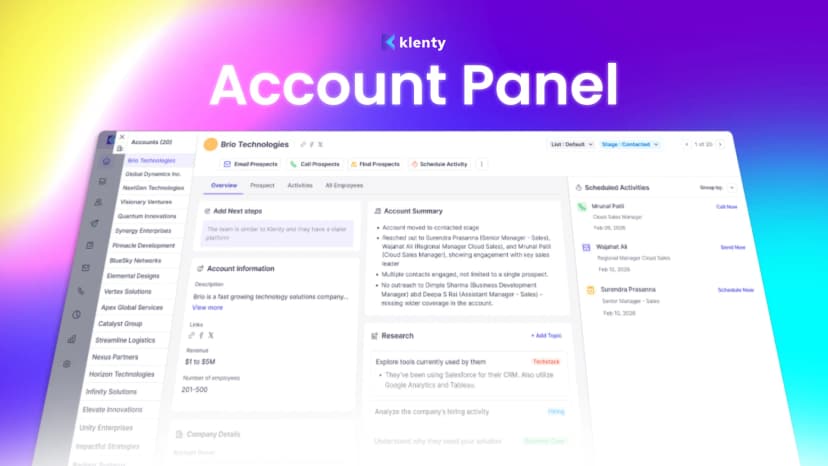 🛑 Stop Switching Tabs! Manage Every Account Seamlessly with Klenty's Account Panel