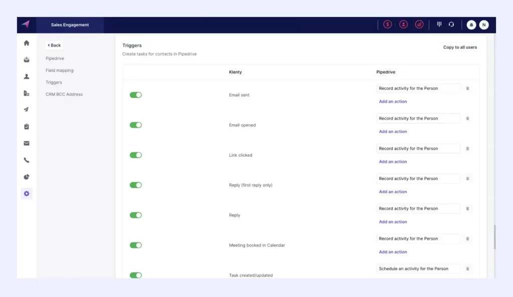 Corresponding Trigger Occurs in Klenty