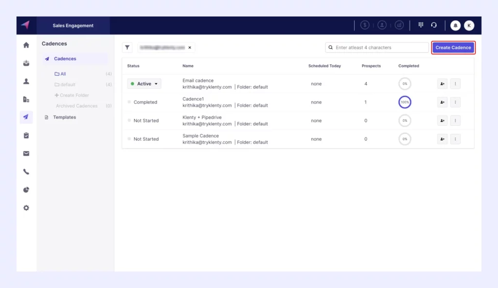 create a new call sequence in Cadences