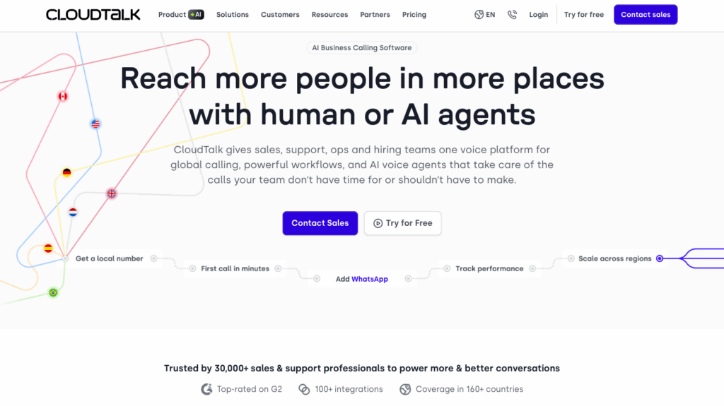 cloudtalk landing page