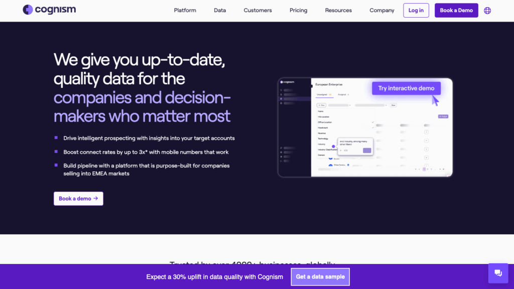 cognism landing page