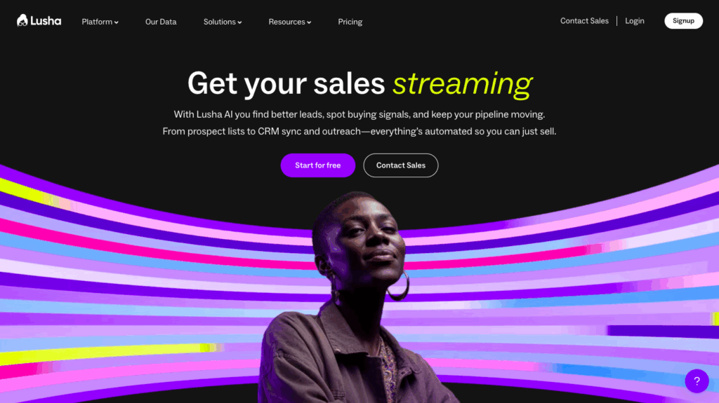 Lusha landing page