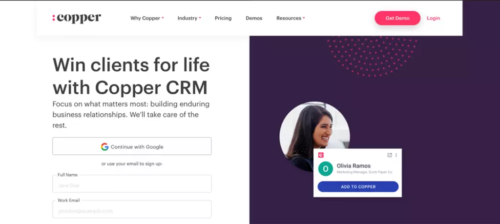 Copper- CRM software for businesses.