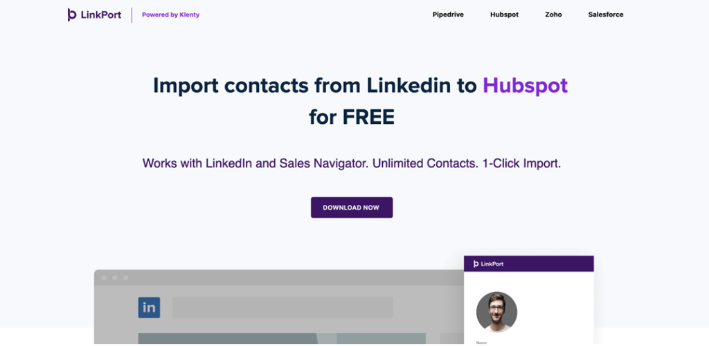 LinkPort- Import contact from linkedin into CRMs.