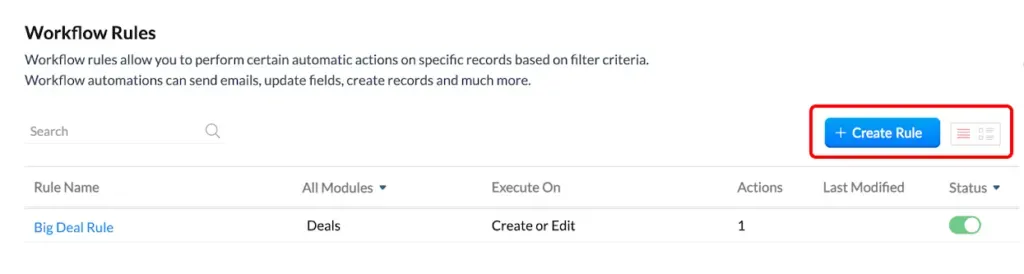 image guiding to set up workflow rules to get notified every time a lead enters your crm