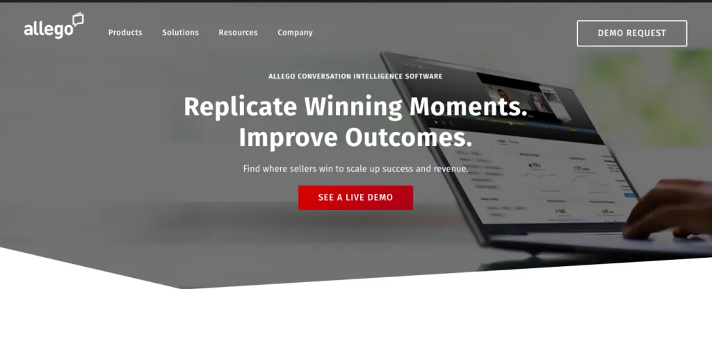 landing page for Allego Conversation Intelligence software