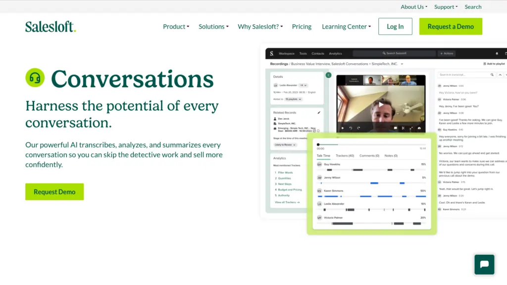 Salesloft AI-driven conversation intelligence platform