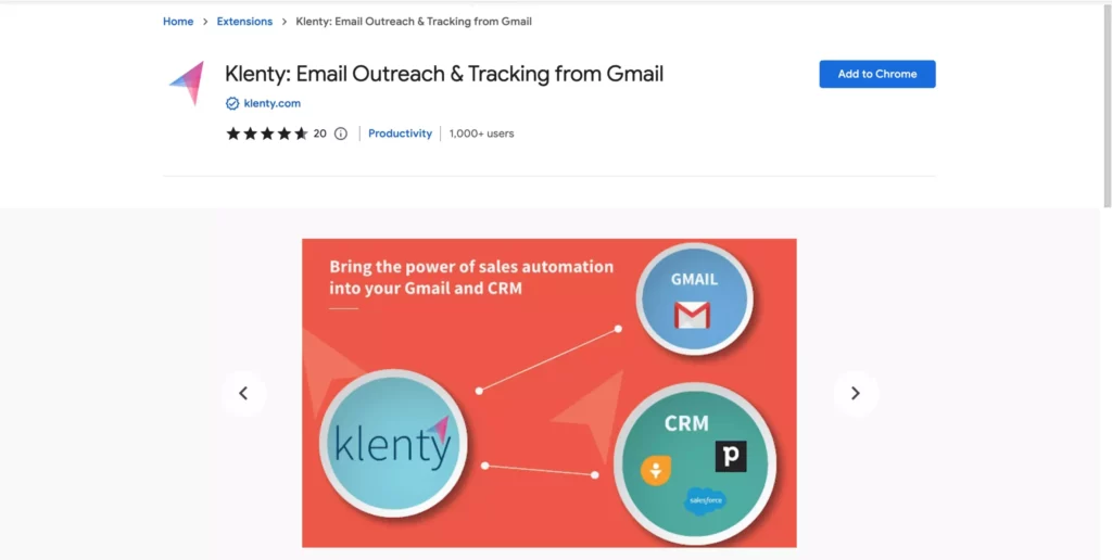 screenshot of klenty a perfect tool for email outreach and tracking