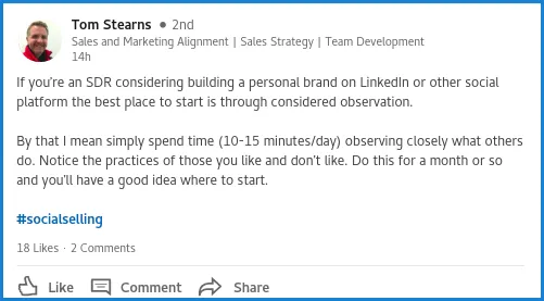 linkedIn for b2b sales starting conversations