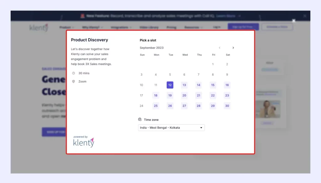 Attach meeting forms on websites with schedule IQ