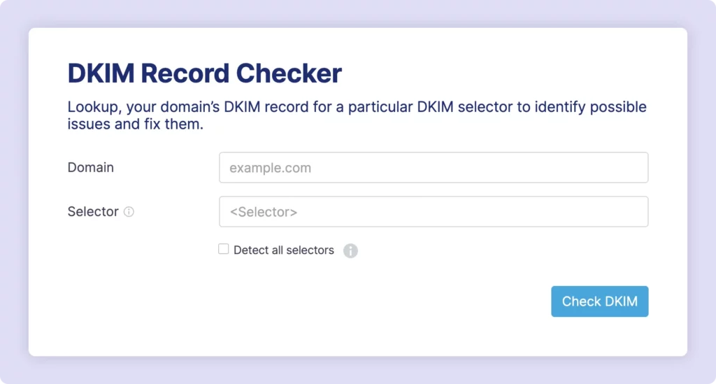 EasyDMARC tool to examine your email header