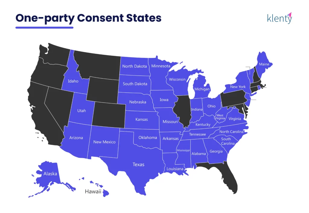 one-party consent states in the US 