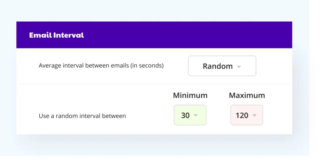 Product for email interval 