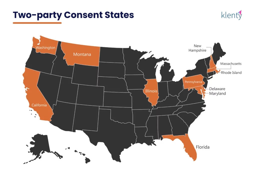 two-party consent states in the US