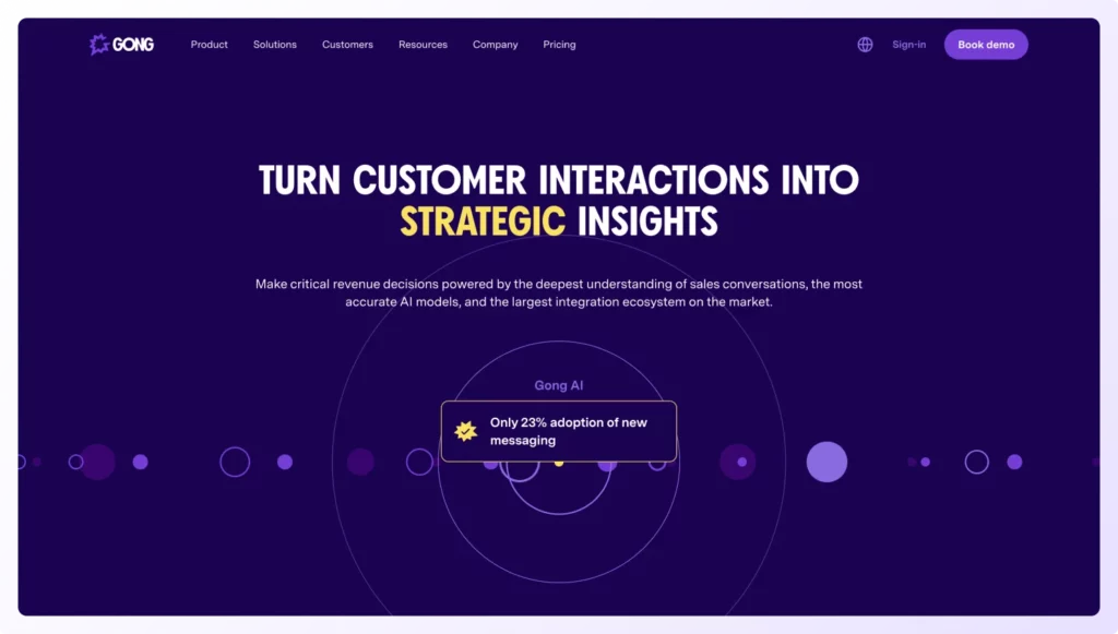 Gong Revenue Intelligence platform helps to analyze customer interactions