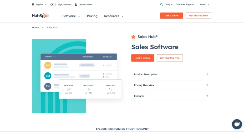 Hubspot Sales Hub sales engagement platform