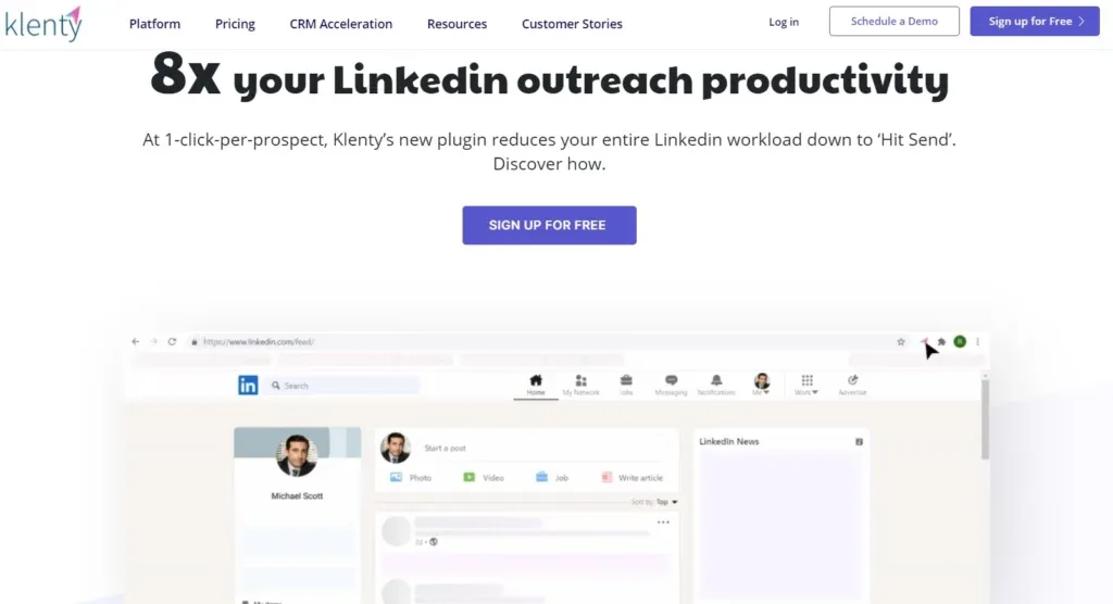 Klenty provides LinkedIn automation to outreach apart from cold emails, and cold calls.