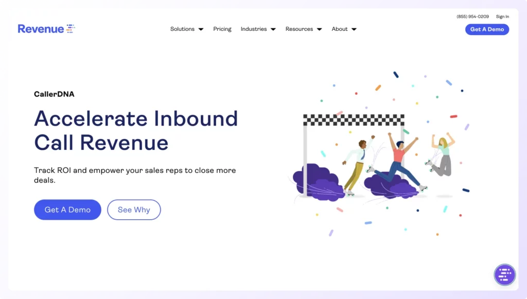 Landing page of Revenue cold call analysing tool. 