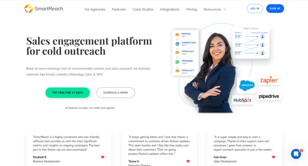 Smartreach.io sales engagement tool for automated email outreach