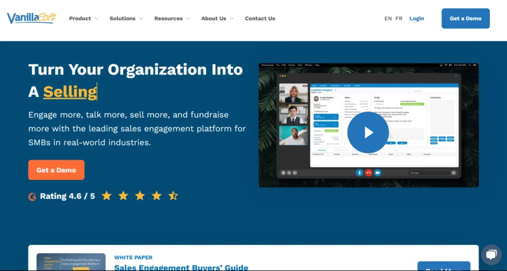 Vanillasoft sales engagement tool that helps you get personal with prospects