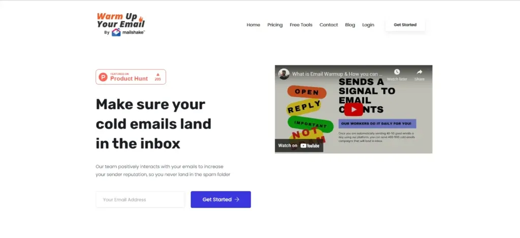 Warm Up Your Email tool by Mailshake