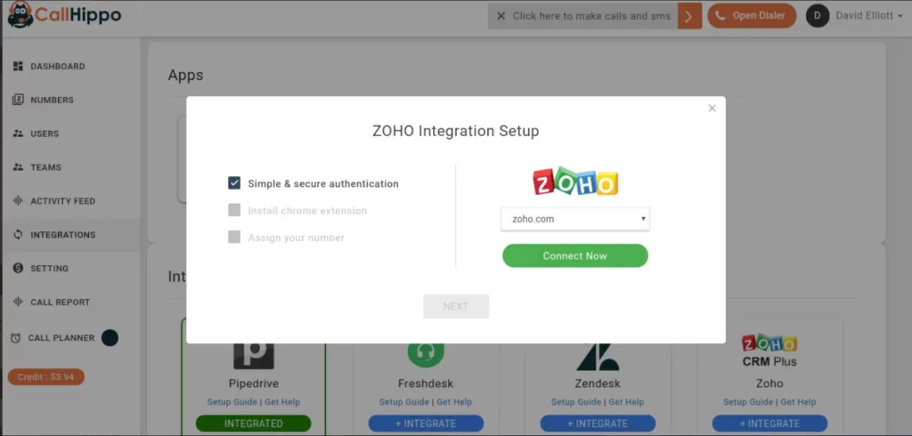 callhippo-s-zoho-integration-setup