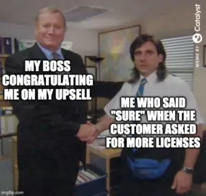 image of boss congratulating sales meme