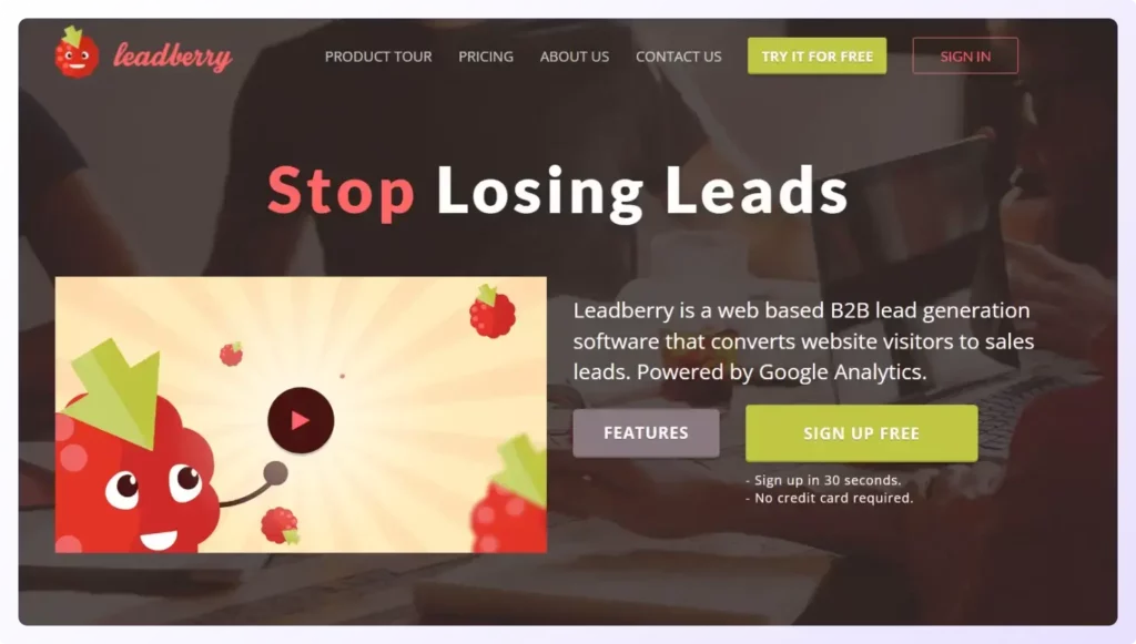 Leadberry lead generation tool