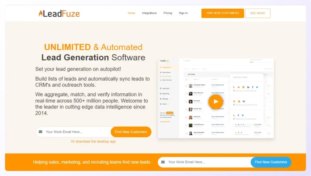 LeadFuze LinkedIn prospecting tool for sales