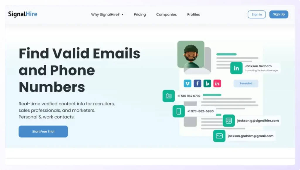 SignalHire powerful prospecting tool