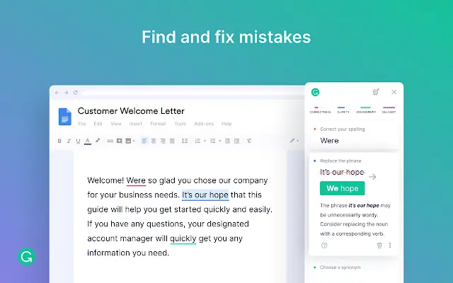 image grammarly find and fix mistakes