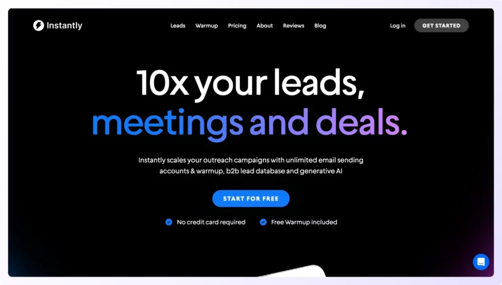 lead generation tools instantly homepage
