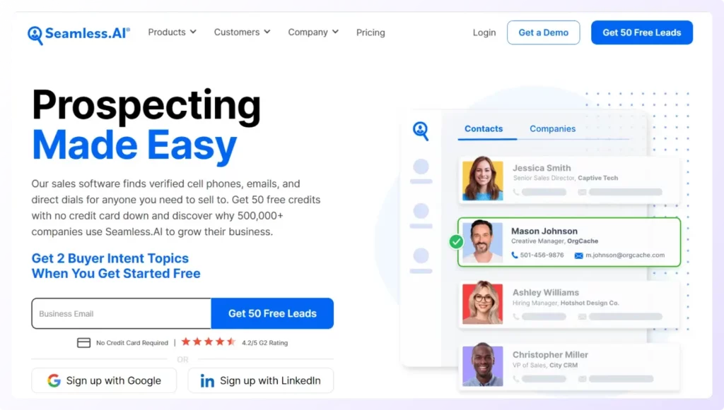 lead generation tools seamless ai homepage