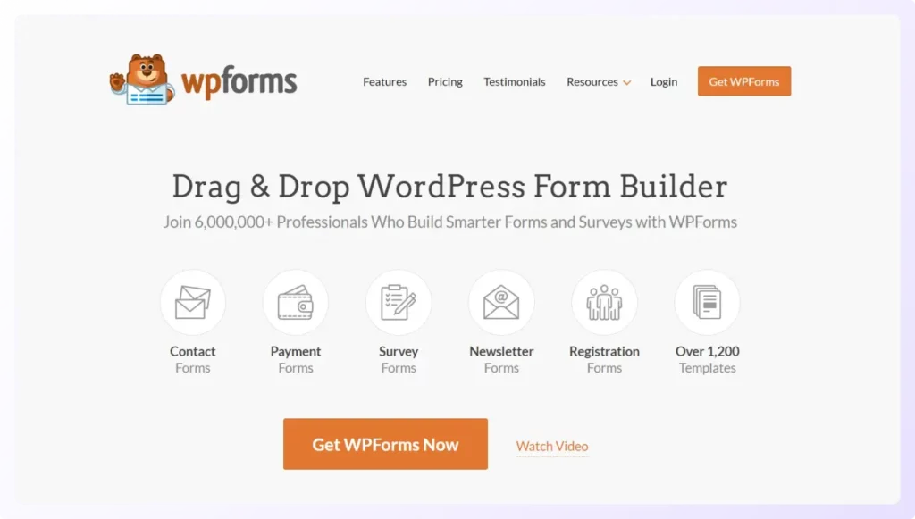 lead generation tools wpforms homepage