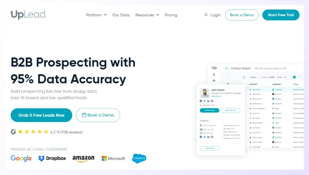UpLead sales intelligence tool