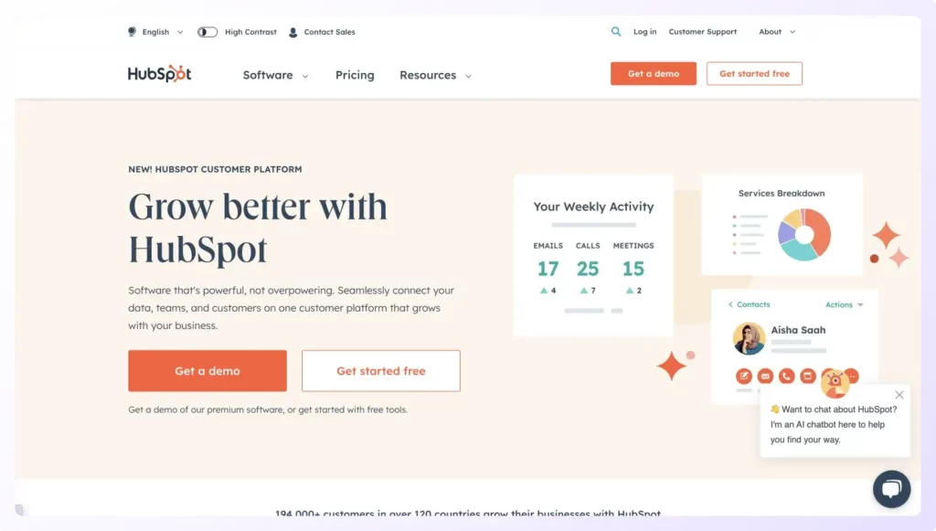 Hubspot Sequences landing page