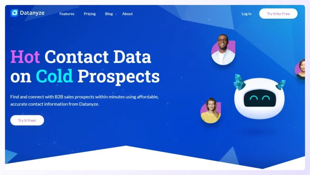 landing page of Datanyze b2b data provider tool