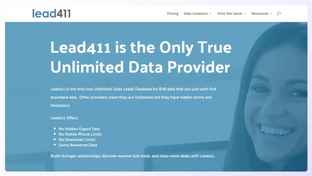 Page of Lead411 best b2b contact database for sales people