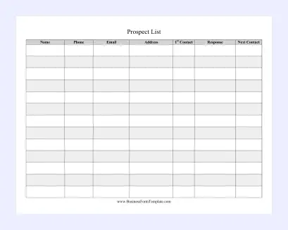 example sales prospecting list template