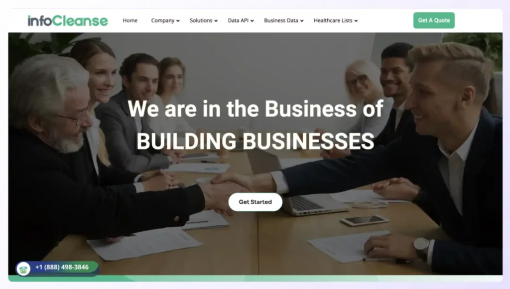 InfoCleanse  C-level Executive Email List Provider landing page