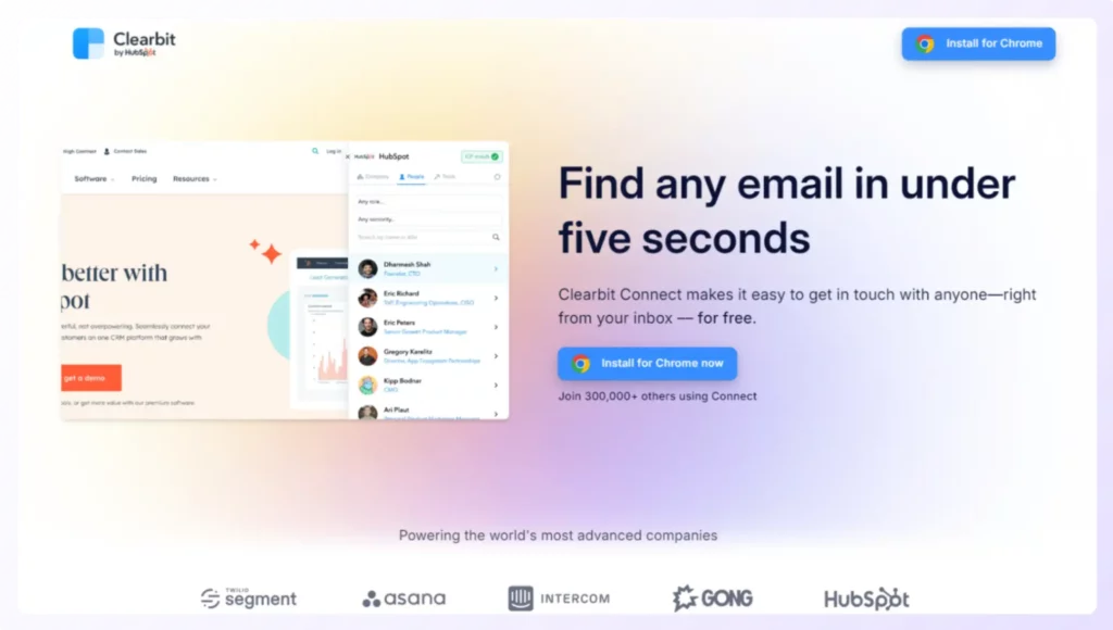 Clearbit is one of the email finder tools