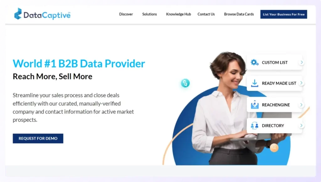 DataCaptive C-level Executive Email List Provider landing page