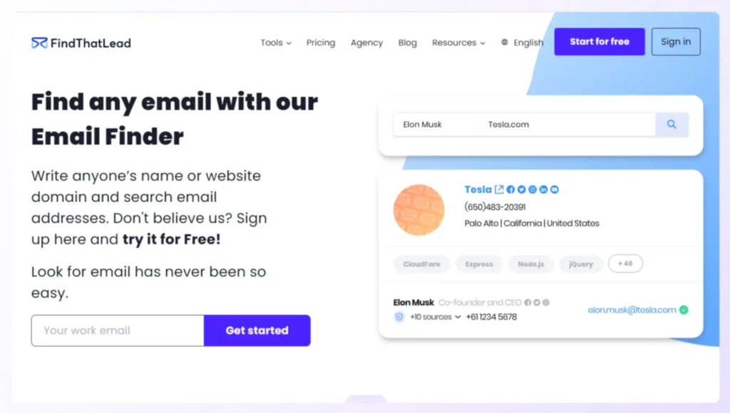 FindThatLead is one of the email address finder tools