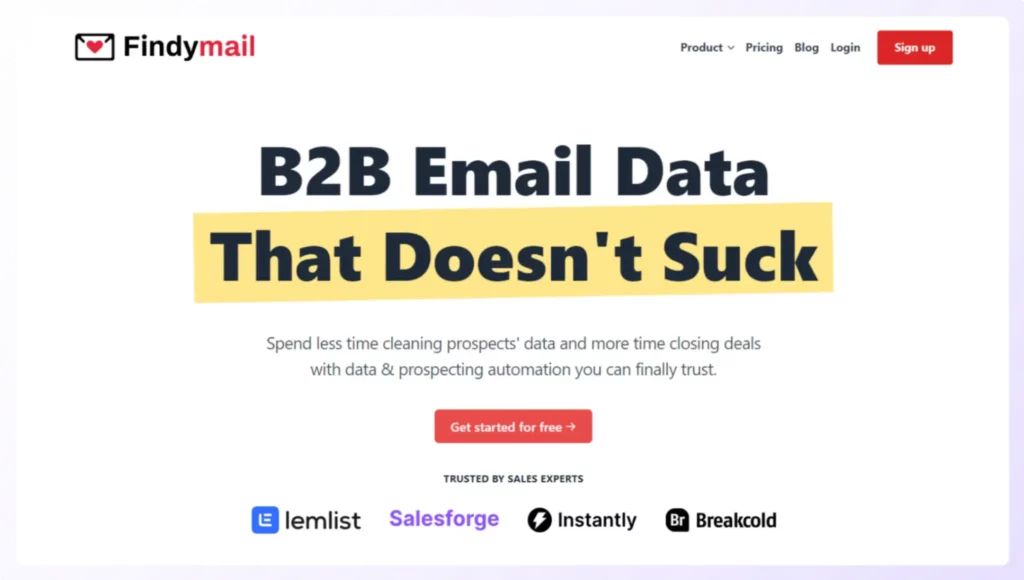 Findymail is one of the best b2b email finder tools