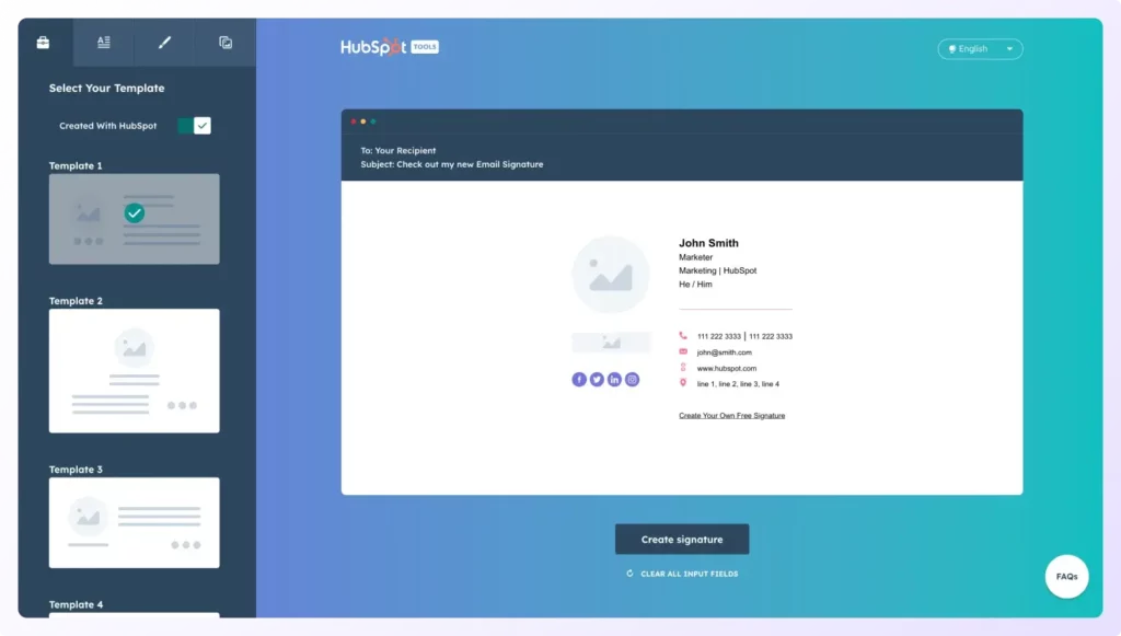 Hubspot email signature generator