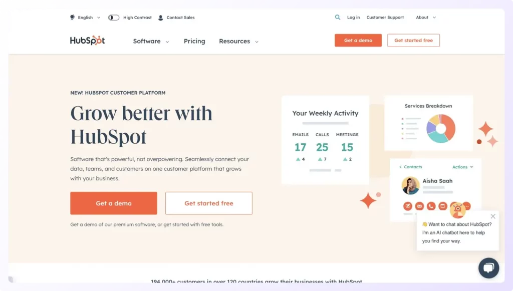 landing page of HubSpot Alternative to Apollo.io