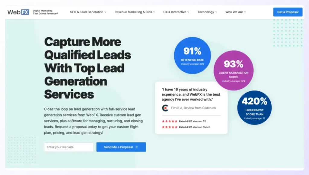 Sales lead generation companies WebFX