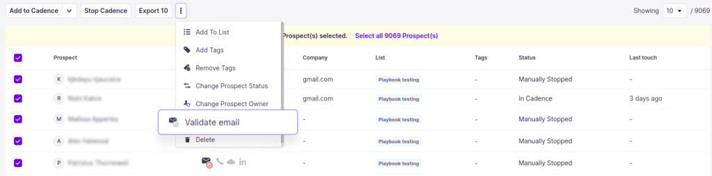 Email Validation feature screenshot