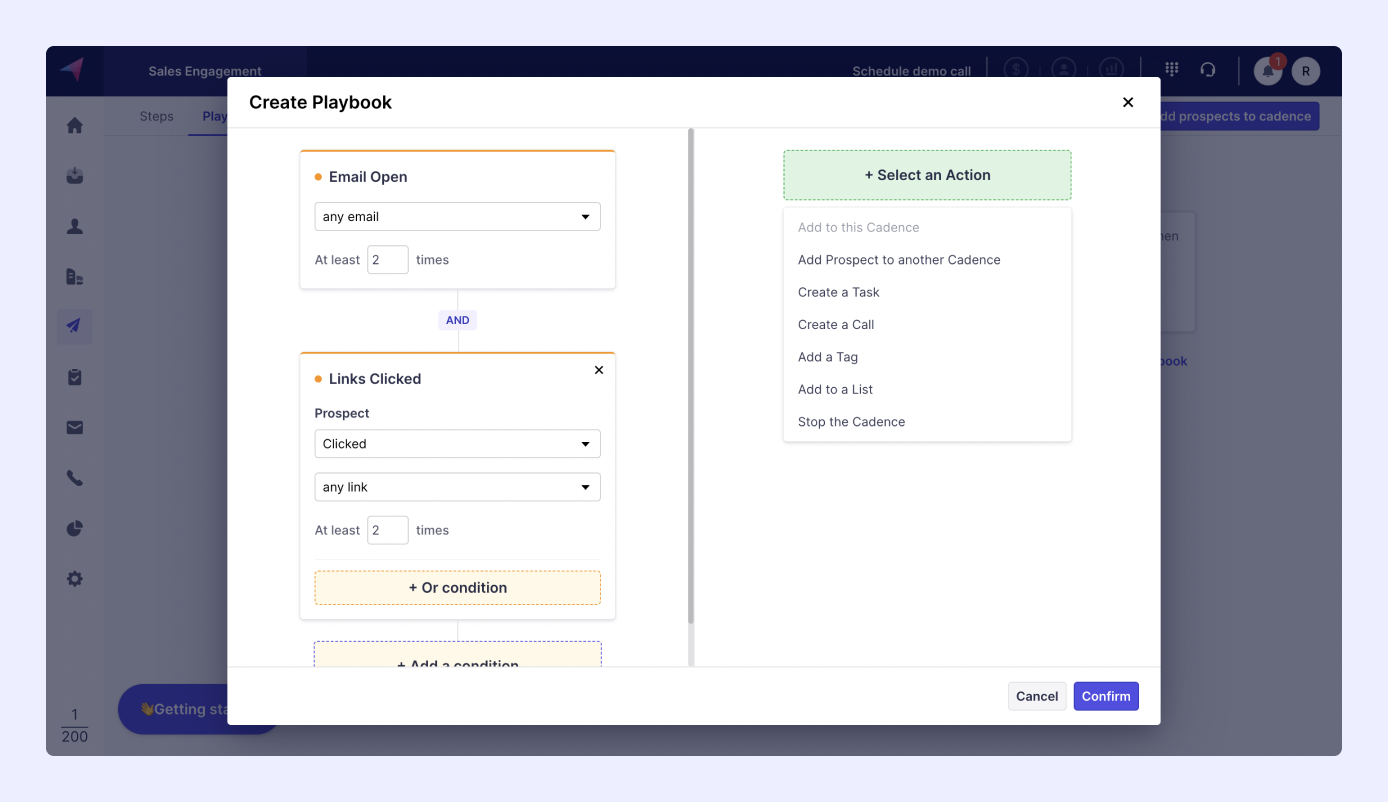 playbook to select triggers