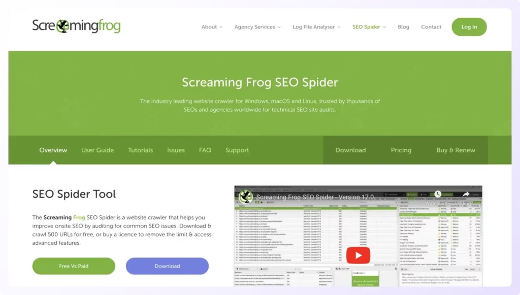 Screenshot on how to use website crawlers like screaming frog to find a company email address